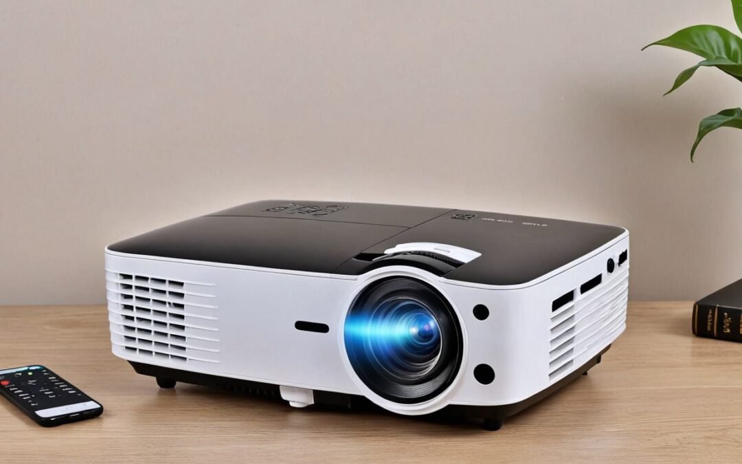 Projector with WiFi and Bluetooth, 2024 Upgrade Outdoor Projector, Mini Movie Projector Supports 1080P Synchronize Smartphone Screen by WiFi/USB Cable for Home Entertainment