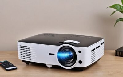 Projector with WiFi and Bluetooth, 2024 Upgrade Outdoor Projector, Mini Movie Projector Supports 1080P Synchronize Smartphone Screen by WiFi/USB Cable for Home Entertainment