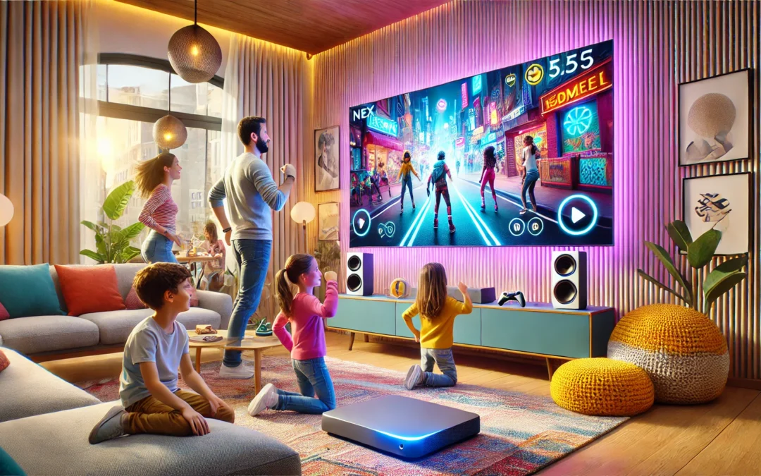 Nex Playground Game System, Indoor Family Game Night, Fun Games & Physical Play, Unique AI-Powered Motion Tracking Video Game Console, Transforms Living Room into a Family or Party Games Space