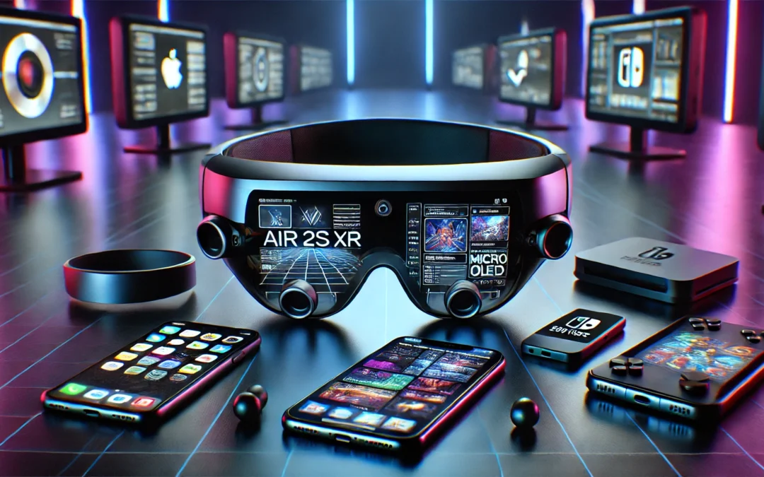 RAYNEO Air 2s XR Glasses – Latest AR Glasses with 4 Speakers, 201″ Micro OLED with 120 Hz, 5000 nits Brightness, Smart Glasses for iPhone 16/15/Android/MacBook/Switch/PS5/Steam Deck/Gaming Console.