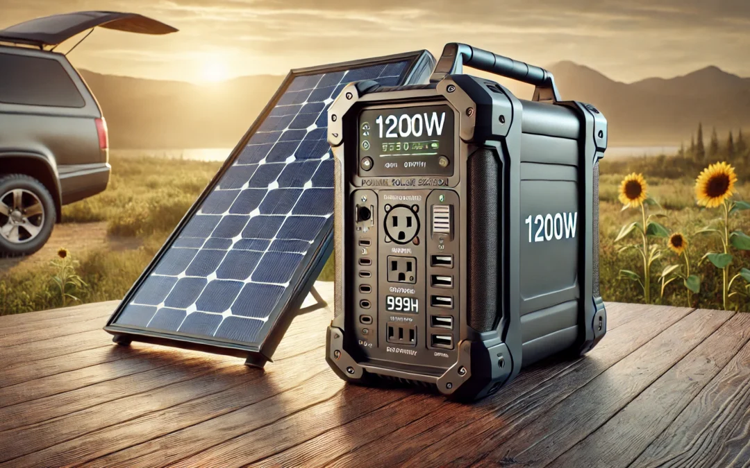 1200W Portable Solar Power Station (Peak 2400W) with 999Wh Battery, Fast Recharge 0%-80% in 60 Min, for Home Backup, Road Trip, RV Camping, Emergency.