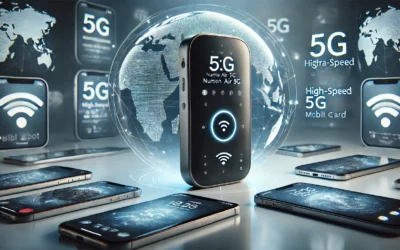 GlocalMe Numen Air 5G Portable WiFi Hotspot for Travel, Ultra High Speed Mobile Hotspot Device with Touch Screen, No Contract or SIM Card Required, 16 Connected Devices, Global 1GB Data