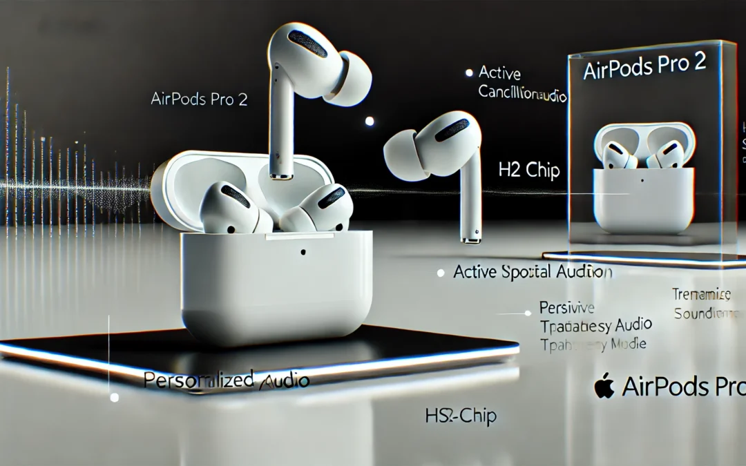 Apple AirPods Pro 2 Wireless Earbuds, Bluetooth Headphones, Active Noise Cancellation, Hearing Aid Feature, Transparency, Personalized Spatial Audio, High-Fidelity Sound, H2 Chip, USB-C Charging