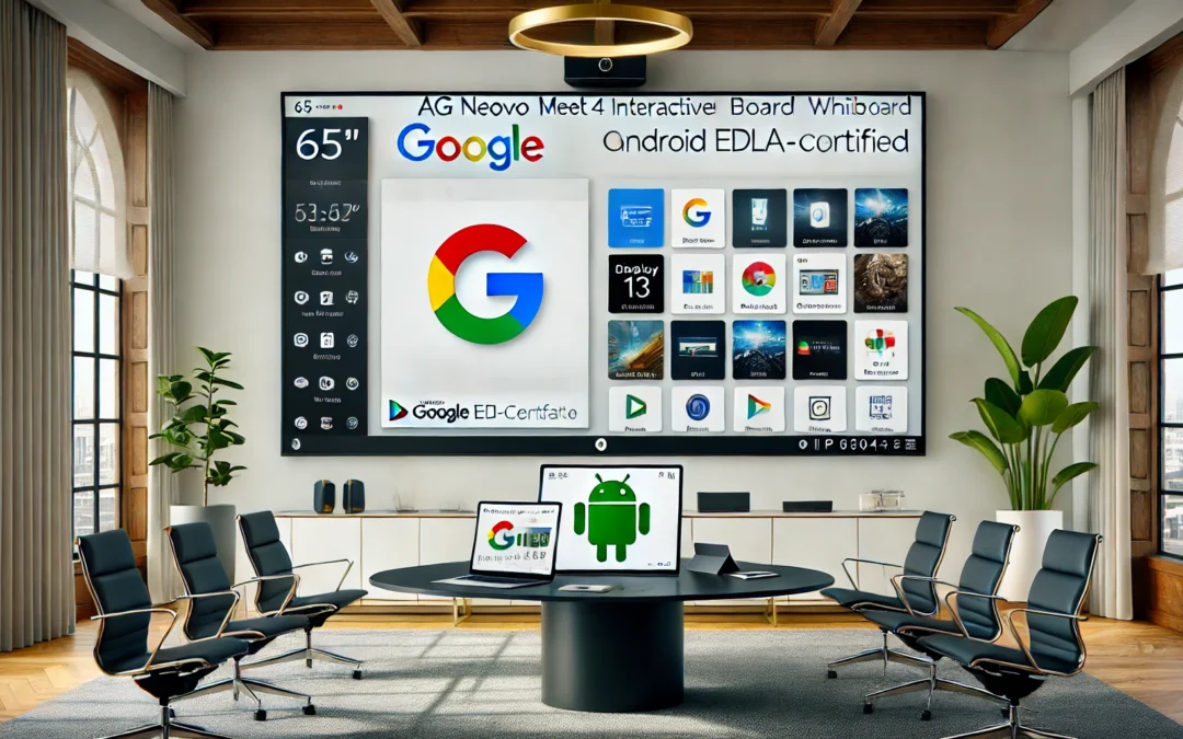 AG Neovo Smart Board, Google EDLA-Certified, 65” Meetboard 4 Interactive Whiteboard Display, IFP6504E-AE, Google Play, Digital Whiteboard, DisplayNote Montage Wireless Sharing, Android 13