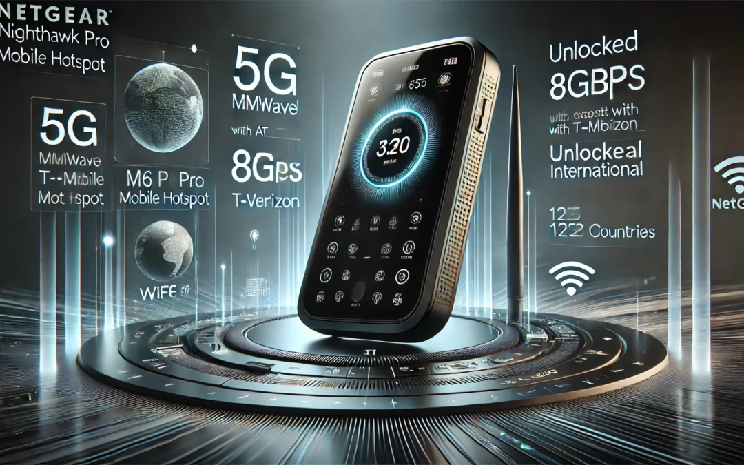 NETGEAR Nighthawk M6 Pro Mobile Hotspot 5G mmWave, 8Gbps, Unlocked,AT&T, T-Mobile,Verizon International Roaming 125 Countries,WiFi 6E,Portable Device with touch control, Modem Wireless Router(MR6550)