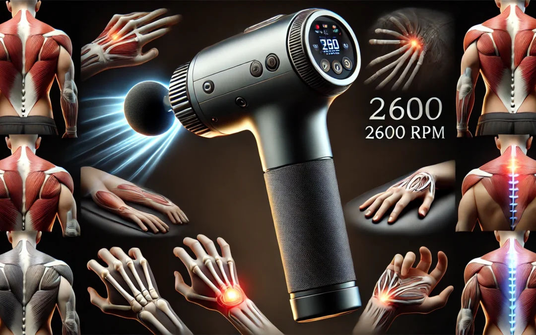 Mini Massage Gun, 2600 RPM & 12MM Amplitude, Portable & Handheld Percussion Massage Gun Deep Tissue for Athletes, Muscle Pain Relief in Neck, Back, Leg, Hand, Shoulder