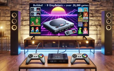 Wireless Retro Game Console, Retro Gaming Console with Built-in 9 Emulators, 20000+Games, 4K HDMI Output, Dual 2.4GHz Wireless Controller, Plug and Play Video Game Console