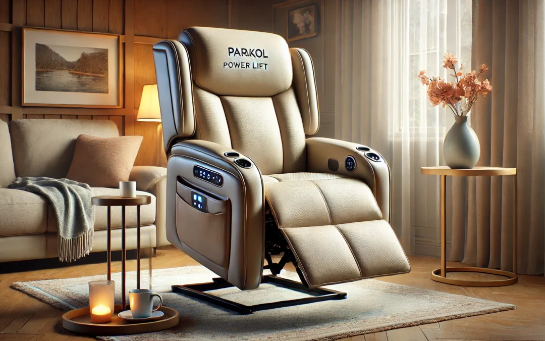 PARKOL Power Lift Recliner Chair for Elderly Breathable Leather Recliner Chair with Massage and Heat,2 Cup Holders,Electric Stand Assist,USB Ports,Gifts for Family (Beige)