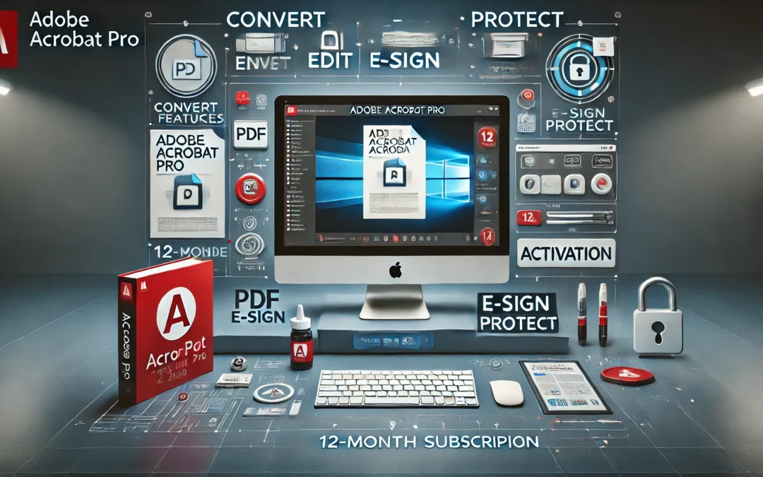 Adobe Acrobat Pro | 12-Month Subscription | PDF Software |Convert, Edit, E-Sign, Protect |Activation Required [PC/Mac Online Code]