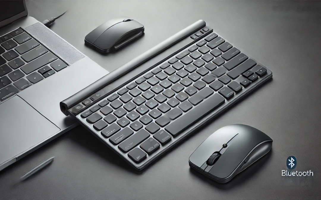 ProtoArc Foldable Keyboard and Mouse, XKM01 Folding Bluetooth Keyboard Mouse Combo for Business and Travel, 2.4G+Dual Bluetooth Full-Size Portable Keyboard for Laptop iPads Tablets – Space Gray