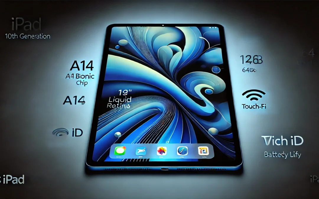 Apple iPad (10th Generation): with A14 Bionic chip, 10.9-inch Liquid Retina Display, 64GB, Wi-Fi 6, 12MP front/12MP Back Camera, Touch ID, All-Day Battery Life – Blue