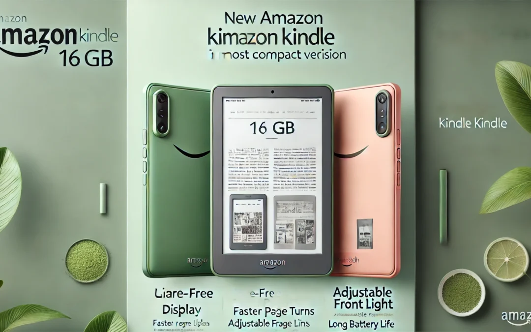 New Amazon Kindle (16 GB) – Lightest and most compact Kindle, with glare-free display, faster page turns, adjustable front light, and long battery life – Matcha