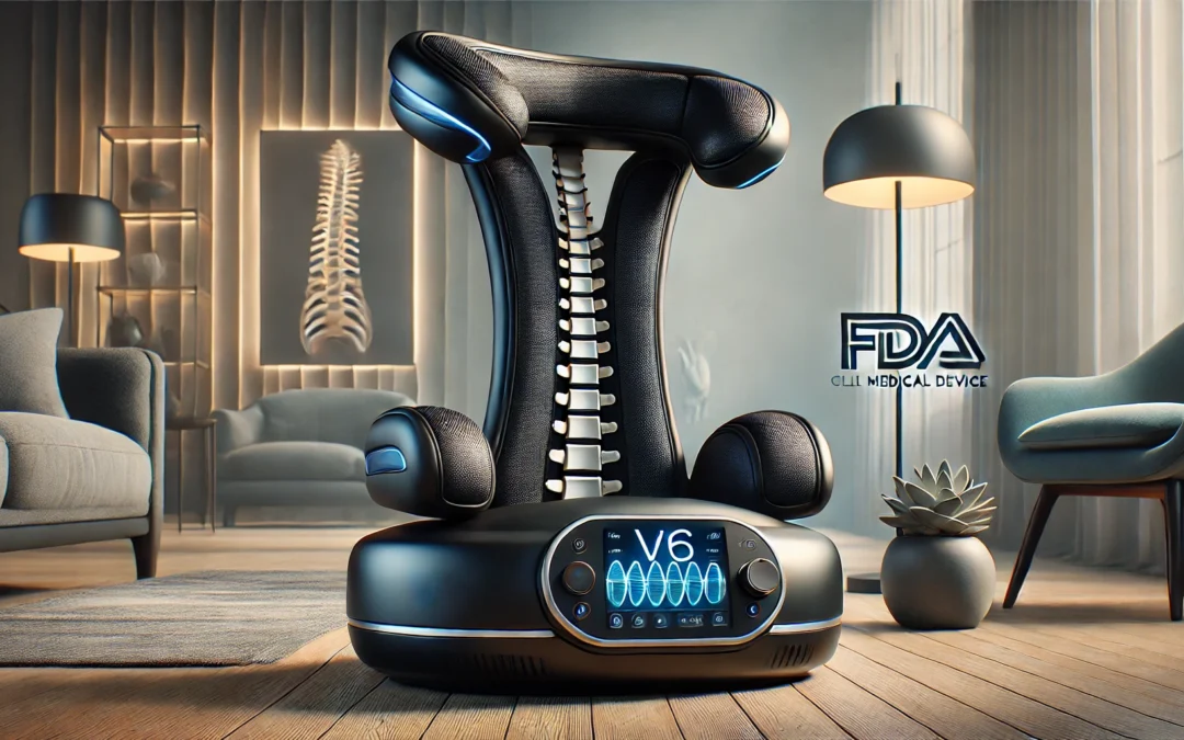 V6, Therapeutic Thermal Massager @Home, Spinal Care Management, FDA Cleared Class II Medical Device, Patented Spinal Scan Technology Customized Massage (Black)