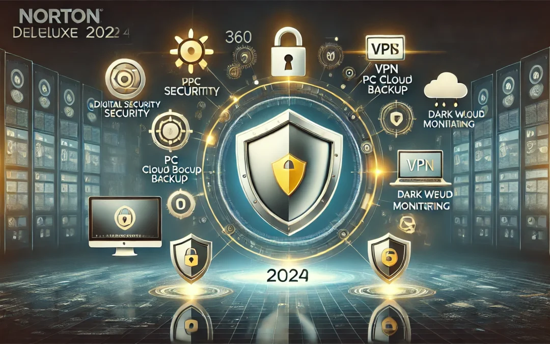 Norton 360 Deluxe 2024, Antivirus software for 5 Devices with Auto Renewal – Includes VPN, PC Cloud Backup & Dark Web Monitoring [Download]