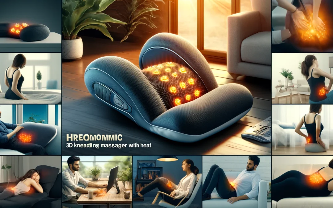 Boriwat Back Massager with Heat, Massagers for Neck and Back, 3D Kneading Massage Pillow for Back, Neck, Shoulder, Leg Pain Relief, Gifts for Men Women Mom Dad, Stress Relax at Home Office and Car