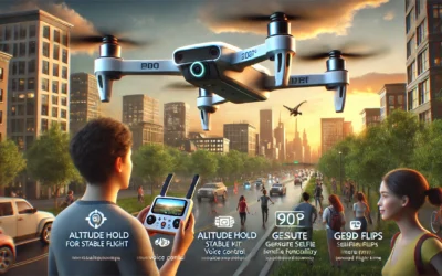 Drone with Camera for Adults, 1080P FPV Drones for kids Beginners with Upgrade Altitude Hold, Voice Control, Gestures Selfie, 90° Adjustable Lens, 3D Flips, 2 Batteries