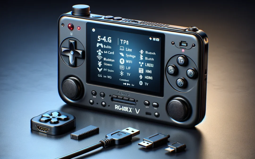 RG40XX V Handheld Game Consoles RG40XXV Retro Game Console Built-in 64G TF Card RG 40XXV Portable Gaming Console Linux 64-bit System Supports WiFi Bluetooth HDMI and TV Output Black