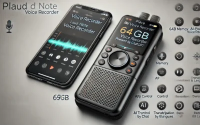 AI Voice Recorder, PLAUD Note Voice Recorder w/Case, App Control, Transcribe & Summarize Empowered by ChatGPT, Support 59 Languages, 64GB Memory, Audio Recorder for Lectures, Meetings, Calls, Black