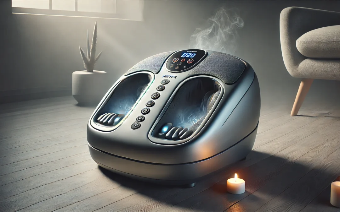 Nekteck Shiatsu Foot Massager Machine with Soothing Heat, Deep Kneading Therapy, Air Compression, Improve Blood Circulation and Foot Wellness,Relax for Home or Office Use(Gray)