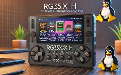 RG35XX H Retro Video Handheld Game Console 3.5 in IPS Screen Linux OS 64G TF Card with 5500 Classic Games Built-in 3300mAH Battery Compatible with 5G WiFi and Bluetooth 4.2(Black)