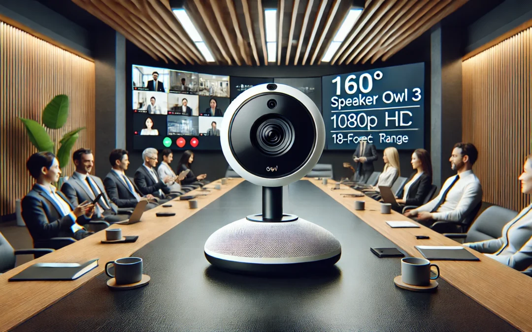 Owl Labs Meeting Owl 3 – 360° 1080p HD Conference Room Camera, AI-Driven Speaker-Tracking, 18-Foot Mic Pickup – Certified for Microsoft Teams – Works with Zoom, Google Meet – Plug & Play Setup