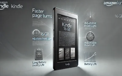 New Amazon Kindle (16 GB) – Lightest and most compact Kindle, with glare-free display, faster page turns, adjustable front light, and long battery life – Black