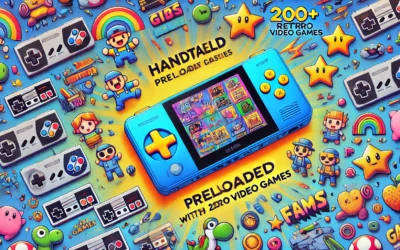 Handheld Game Console for Kids Preloaded 200+ Retro Video Games, Portable Gaming Player with Rechargeable Battery 3.0″ LCD Screen, Mini Arcade Electronic Toy Gifts for Boys Girls (Blue)