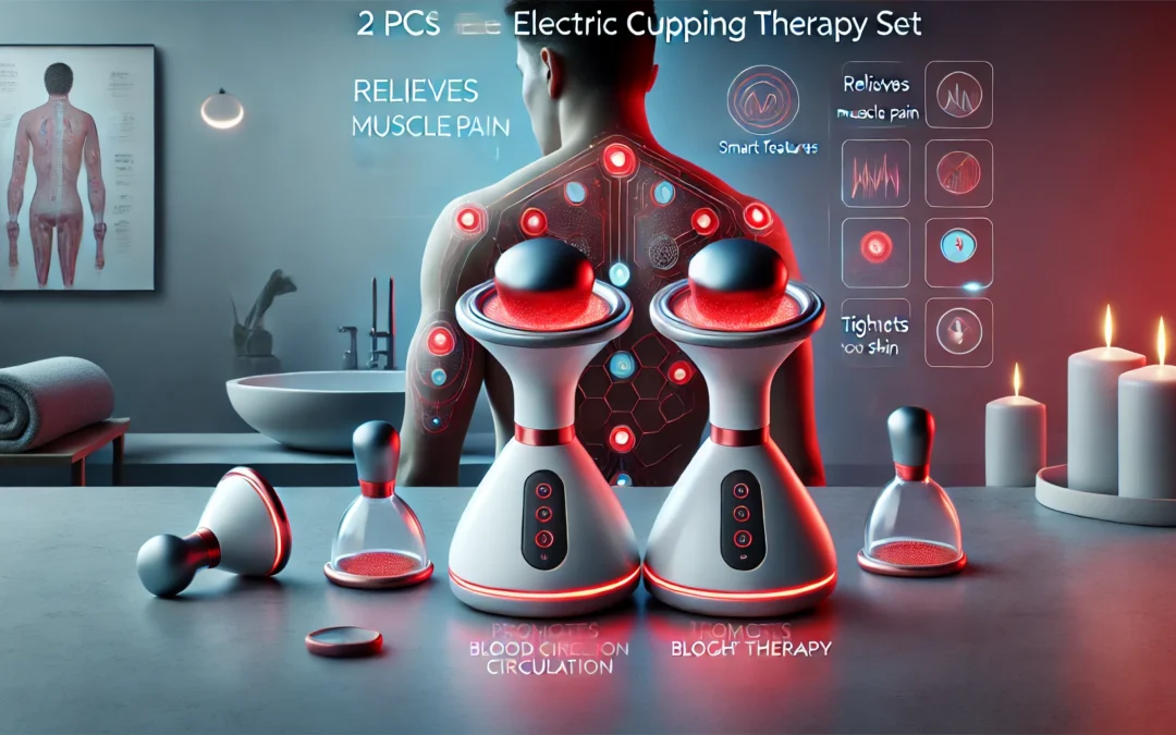 sidik 2 Pcs Electric Cupping Therapy Set – Smart Cupper, Cupping Massager, Red Light Therapy, Relieves Muscle Pain, Promotes Blood Circulation and Tightens Skin, Suitable for Home Use
