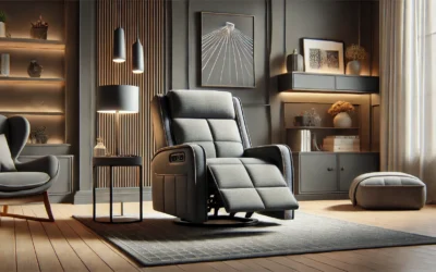 Sweetcrispy Recliner Chair for Adults, Massage Fabric Small Recliner Home Theater Seating with Lumbar Support, Adjustable Modern Reclining Chair with Padded Seat Backrest for Living Room (Grey)