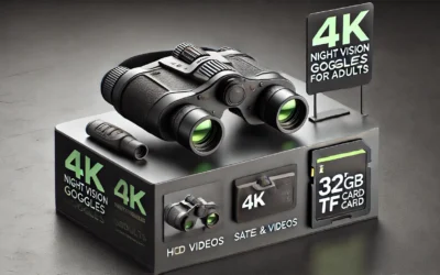 Night Vision Goggles – 4K Night Vision Binoculars for Adults, 3” HD Screen Binoculars can Save Photo and Video with 32GB TF Card, Black