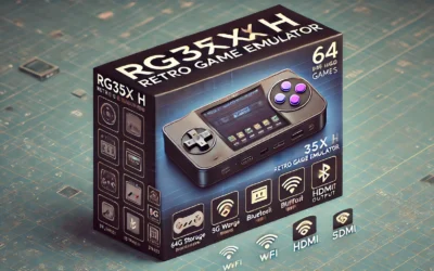 rg35xx H Retro Game Emulator 35xxH with a 64G Card Pre-Loaded Games rg35xxh 3.5” IPS Screen Supports 5G WiFi Bluetooth HDMI and TV Output (RG35XXH-BLACK-08 New)