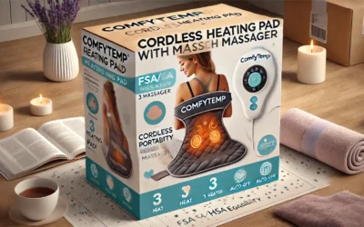 Comfytemp Cordless Heating Pad with Massager for Back Pain Relief, Portable Lower Back Massager FSA HSA Eligible, Wearable Heating Pads for Cramps with 3 Heat, Auto-Off, Birthday Gifts for Mom Dad 58″