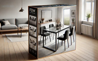 FDW Dining Table Set Glass Dining Room Table Set for Small Spaces Kitchen Table and Chairs for 4 Table with Chairs Home Furniture Rectangular Modern (Black Glass)