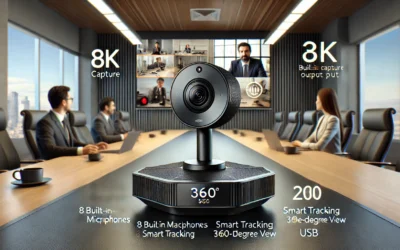 KanDao Meeting 360 Video Conference Camera, 8K Captured 1080P 360 Degree Meeting Room Camera, 8*Mics, 20W Speaker, 4-in-one USB Conference Webcam, Smart Tracking Zooming, Wide-Angle, Plug & Play