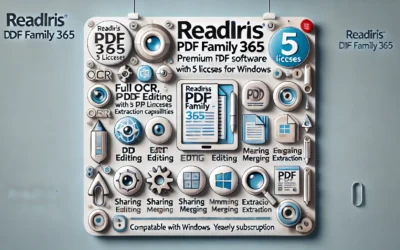 Readiris PDF Family 365 – 5 Licenses – Yearly PDF Software – PREMIUM PDF Converter – Full OCR, Edit, Annotate, Comments, Share, Merge, Extract, PDFs – Win