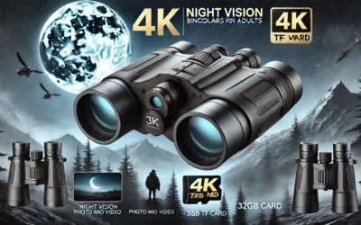 Night Vision Goggles – 4K Night Vision Binoculars for Adults, 3” HD Screen Binoculars can Save Photo and Video with 32GB TF Card, Black