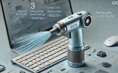 CCV Compressed Air Duster – 150000RPM Electric Air Duster for Cleaning Keyboard&PC 3 Gears Adjustable Rechargeable Cordless Jet Dry Blower Air Blower for Car and Home (F33-Pearl Blue)