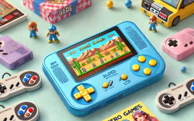 Handheld Game Console for Kids Preloaded 200+ Retro Video Games, Portable Gaming Player with Rechargeable Battery 3.0″ LCD Screen, Mini Arcade Electronic Toy Gifts for Boys Girls (Blue)