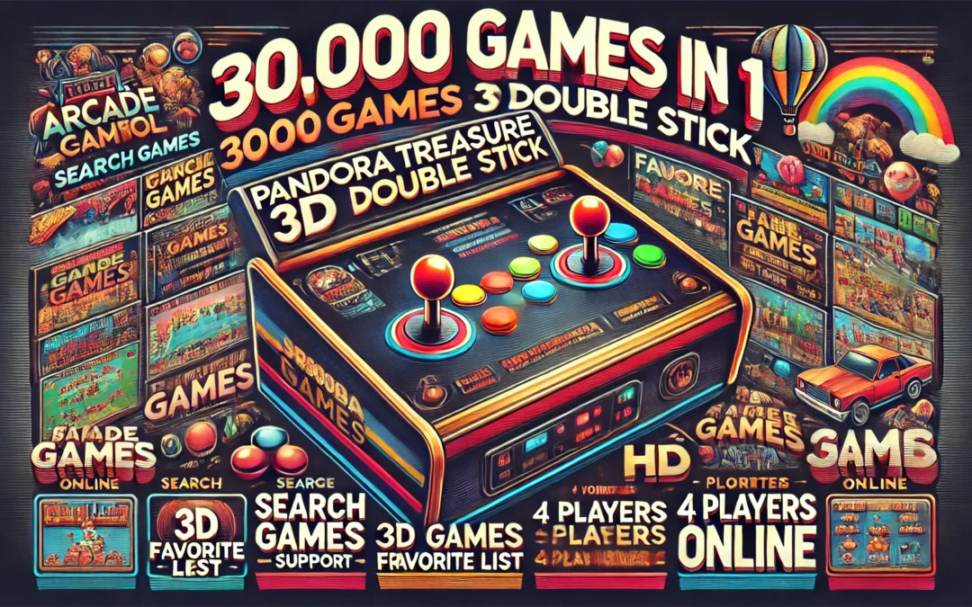 【30000 Games in 1】 Arcade Game Console ,Pandora Treasure 3D Double Stick,30000 Classic Arcade Game,Search Games, Support 3D Games,Favorite List, 4 Players Online Game,1280X720 Full HD Video Game