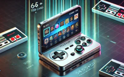 RG35XXSP Handheld Retro Game Console 3.5″ IPS Screen 64GB TF Card with 5500+ Games, 3300mAH Battery Support WiFi Bluetooth HD(Silvery)