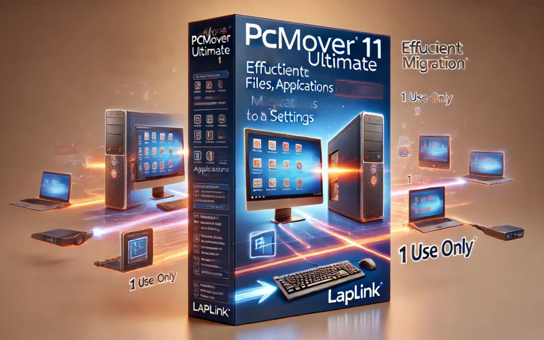 Laplink PCmover Ultimate 11 – Easily Transfer Files to New Computer – Efficient Migration of Applications from Old PC to a New PC – Data Transfer Software – Includes Optional Ethernet Cable – 1 Use