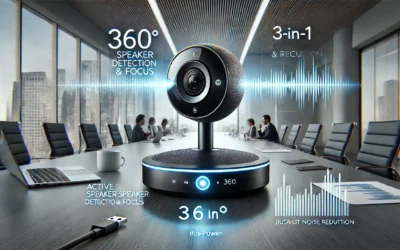 RICOH Meeting 360 3-in-1 Video Conferencing Device | 360 Degree Panoramic View with Active Speaker Detection & Focus | 3 Mics with Background Noise Reduction | 3X 8W Speakers | USB-C Bus Powered