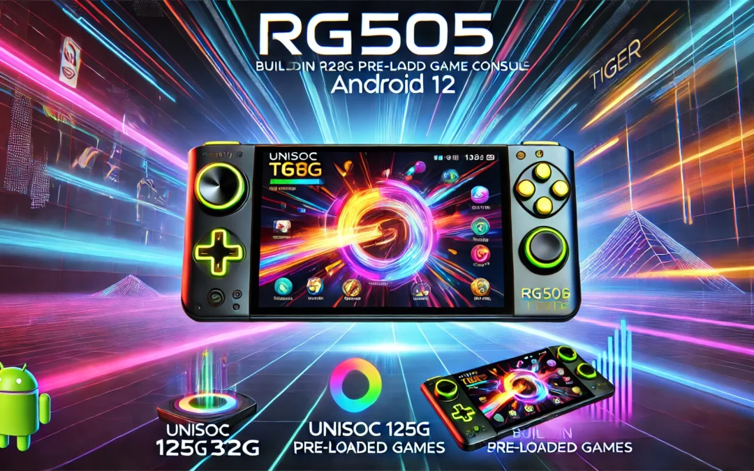 RG505 Handheld Game Console Android 12,Unisoc Tiger T618 Built-in 128G Pre-Loaded 3172 Games,Gyroscope Sensor and 4.95 inch OLED Touch Screen