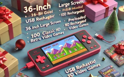 16 Bit Handheld Games for Kids Adults 3.0” Large Screen Preloaded 100 HD Classic Retro Video Games USB Rechargeable Seniors Electronic Game Player Birthday Xmas Present (Red)