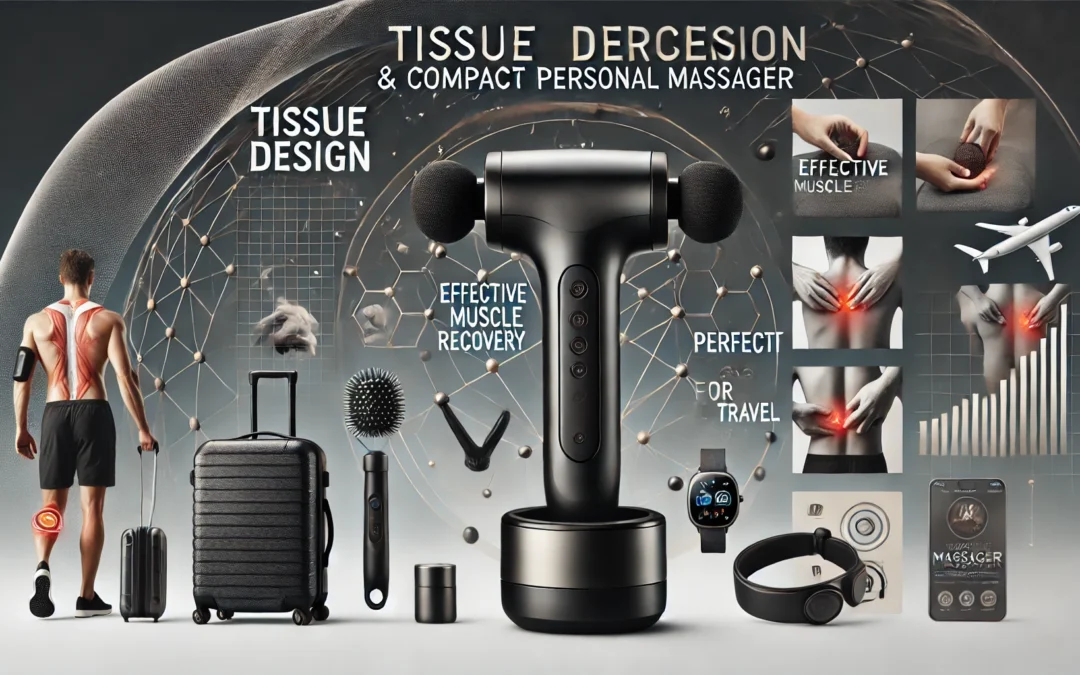 Tissue Percussion & Compact Personal Massager for On-The-Go, Portable Muscle Pain Relief in Neck, Back, Leg, Hand, Shoulder and Foot (Black 2.0)