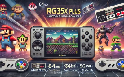 RG35XX Plus Retro Handheld Game Console Upgraded Versio RG35XXPlus with 64 TF Card 3.5 inch IPS Screen 64-bit Dual System Linux+Garlic Classic Emulator Retro Gaming Console 5G WiFi Bluetooth HD TV Output(Gray)