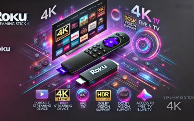 Roku Streaming Stick 4K | Portable Roku Streaming Device 4K/HDR/Dolby Vision, Roku Voice Remote, Free & Live TV