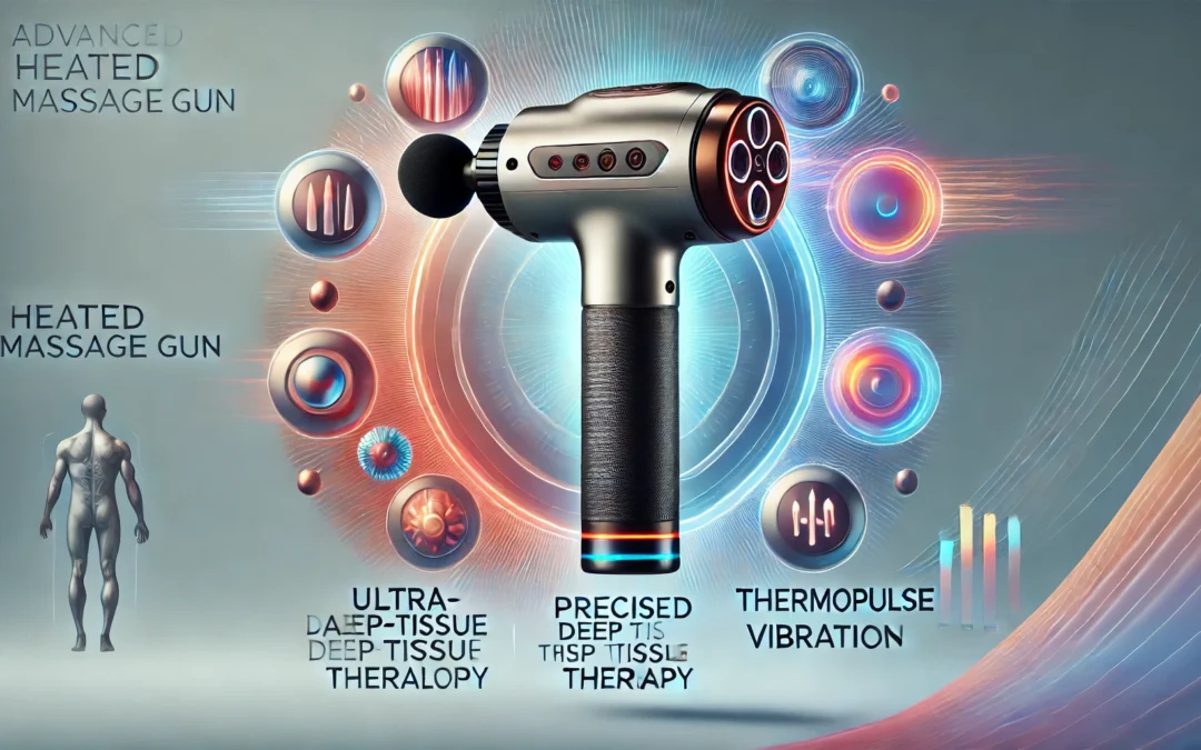 Advanced Heated Massage Gun | Precised Deep Tissue Therapy | ThermoPulse Vibration Tech | Ultra-Silent Handheld Massager | Muscle Recovery | Aerospace-Grade Aluminum Build | Ergonomic Grip