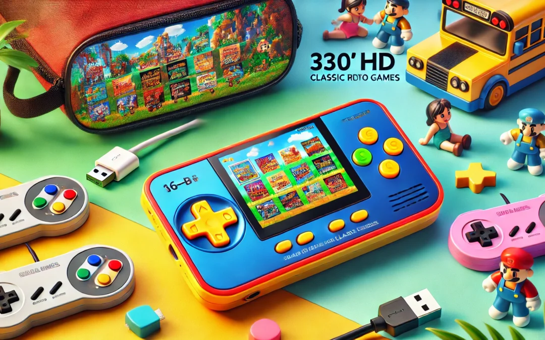 16 Bit Handheld Game for Kids Built-in 230 HD Classic Retro Video Games USB Rechargeable 3.0 Inch Childrens Travel Electronics Toys Portable Gaming Player System Gift for Boys Girls Ages 4-8-12