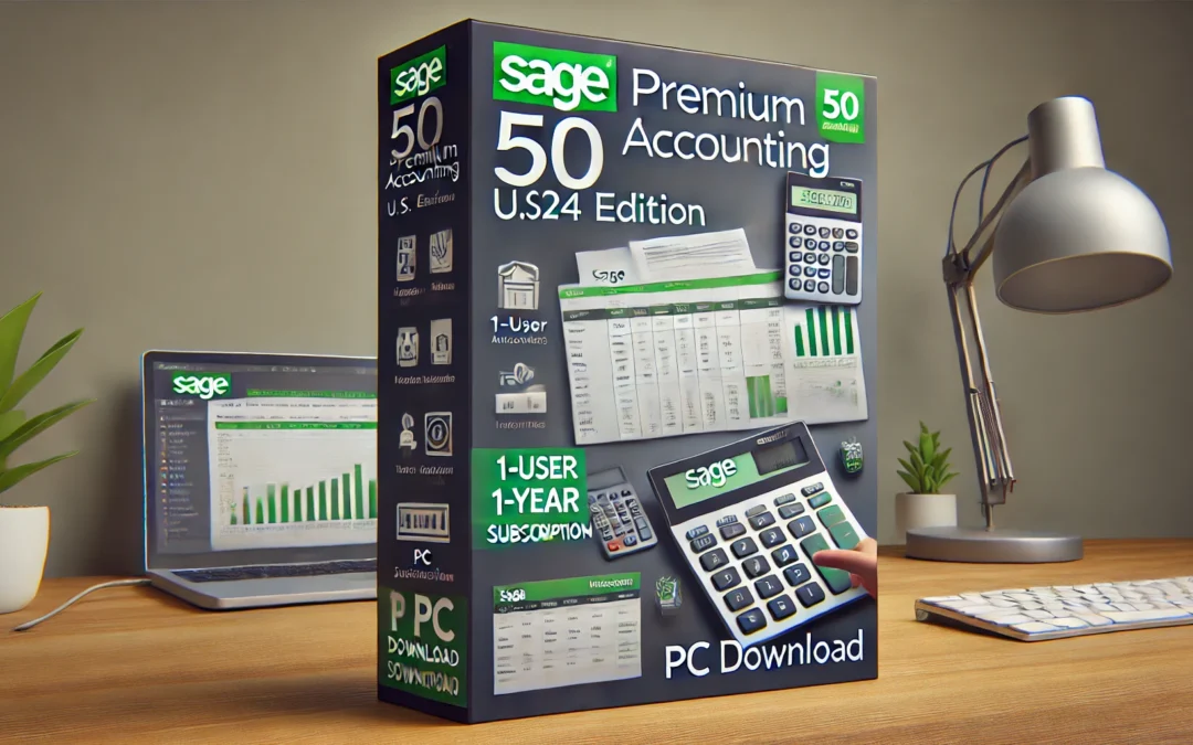 Sage 50 Premium Accounting 2024 U.S. 1-User 1-Year Subscription Small Business Accounting Software [PC Download]